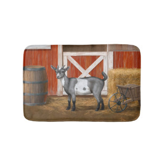 Cute Gray Spotted Goat Bath Mat