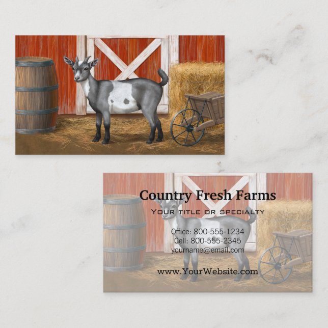 Cute Gray Spotted Goat Business Card (Front/Back)