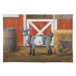 Cute Gray Spotted Goat Cloth Placemat