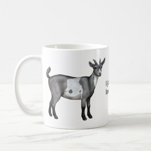 Cute Gray Spotted Goat Coffee Mug (Left)