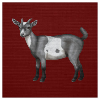 Cute Gray Spotted Goat Fabric