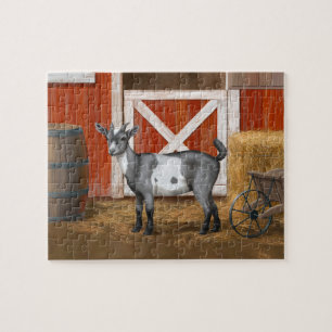 Cute Gray Spotted Goat Jigsaw Puzzle