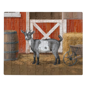 Cute Gray Spotted Goat Jigsaw Puzzle