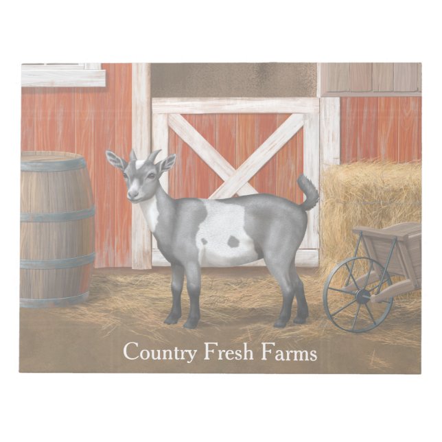 Cute Gray Spotted Goat Notepad (Front)