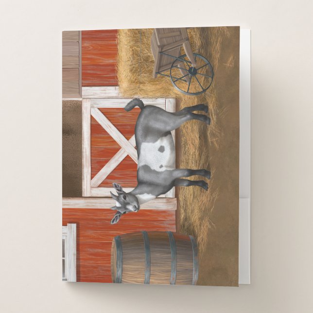 Cute Gray Spotted Goat Pocket Folder (Front)