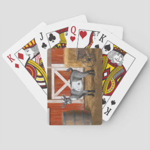 Cute Gray Spotted Goat Poker Cards