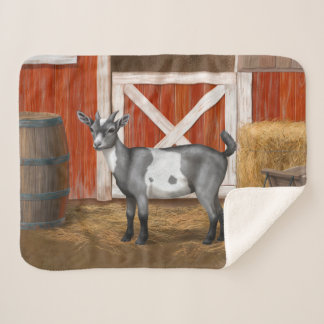 Cute Gray Spotted Goat Sherpa Blanket