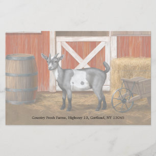 Cute Gray Spotted Goat Stationery