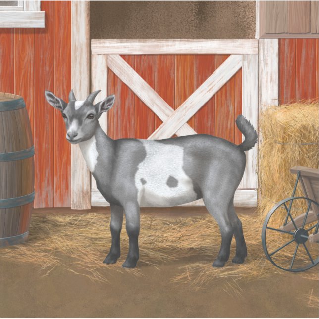 Cute Gray Spotted Goat Sticker (Front)