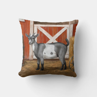 Cute Gray Spotted Goat Throw Pillow