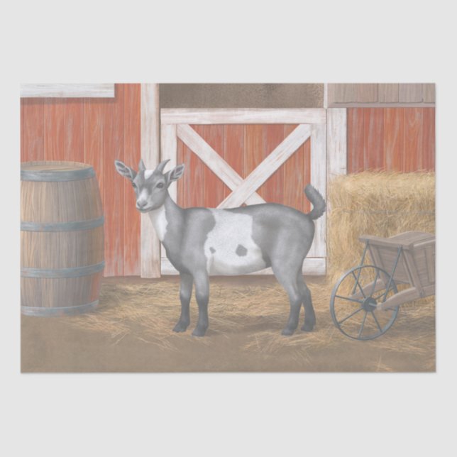 Cute Gray Spotted Goat Tissue Paper (Front)