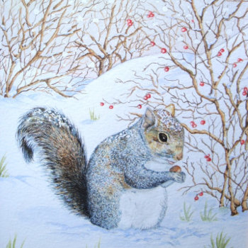 Cute Gray Squirrel Snow Scene Wildlife Envelope by artoriginals at Zazzle