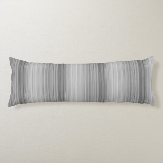 Cute gray stripes body pillow (Front)