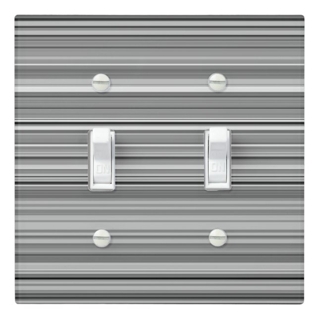 Cute gray stripes light switch cover (In Situ)
