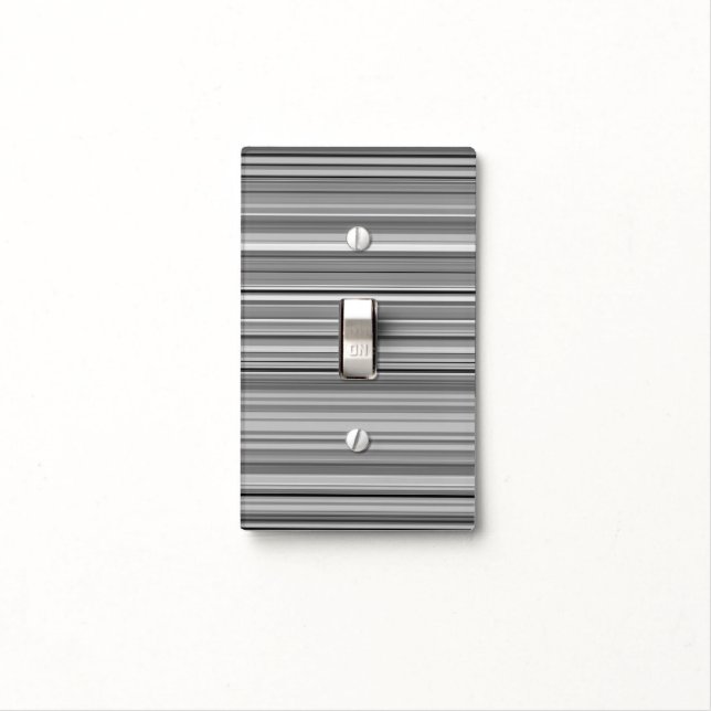 Cute gray stripes light switch cover (In Situ)
