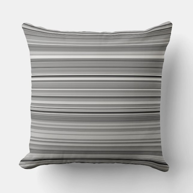 Cute gray stripes throw pillow (Front)