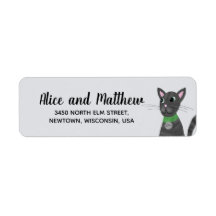 Cute Gray Tabby Cat Baby Shower Return Address