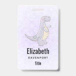 Cute Gray Tyrannosaurus Rex Dinosaur Toy Badge