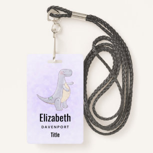 Cute Gray Tyrannosaurus Rex Dinosaur Toy Badge