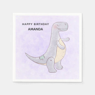 Cute Gray Tyrannosaurus Rex Dinosaur Toy Birthday Napkins