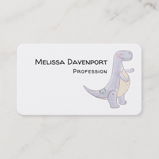 Cute Gray Tyrannosaurus Rex Dinosaur Toy Business  Business Card (Front)