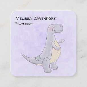 Cute Gray Tyrannosaurus Rex Dinosaur Toy Business Square Business Card