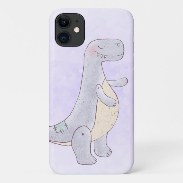 Cute Gray Tyrannosaurus Rex Dinosaur Toy Case-Mate iPhone Case (Back)