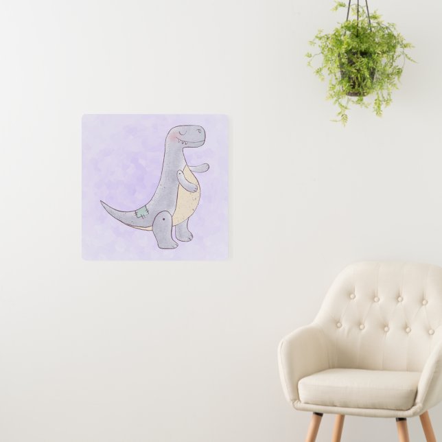 Cute Gray Tyrannosaurus Rex Dinosaur Toy Foam Board (In Situ (Wall))