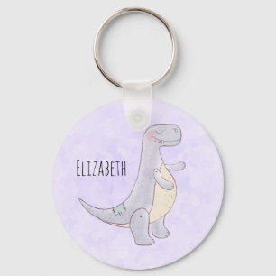 Cute Gray Tyrannosaurus Rex Dinosaur Toy Keychain