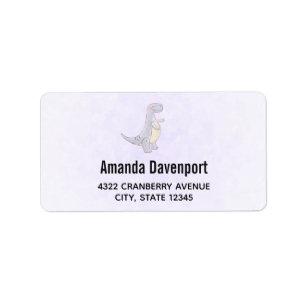 Cute Gray Tyrannosaurus Rex Dinosaur Toy Label