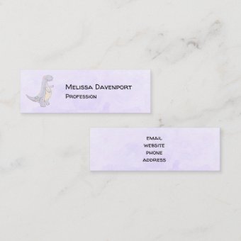 Cute Gray Tyrannosaurus Rex Dinosaur Toy Mini Business Card | Zazzle