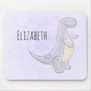 Cute Gray Tyrannosaurus Rex Dinosaur Toy Mouse Pad