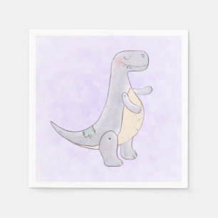 Cute Gray Tyrannosaurus Rex Dinosaur Toy Napkins
