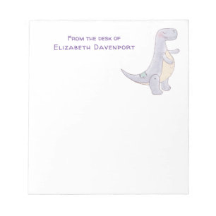 Cute Gray Tyrannosaurus Rex Dinosaur Toy Notepad