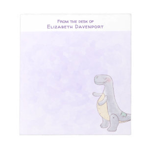 Cute Gray Tyrannosaurus Rex Dinosaur Toy Notepad