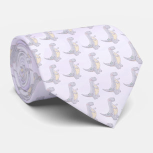 Cute Gray Tyrannosaurus Rex Dinosaur Toy Pattern Neck Tie