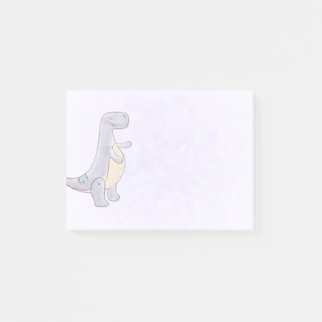 Cute Gray Tyrannosaurus Rex Dinosaur Toy Post-it Notes (Front)