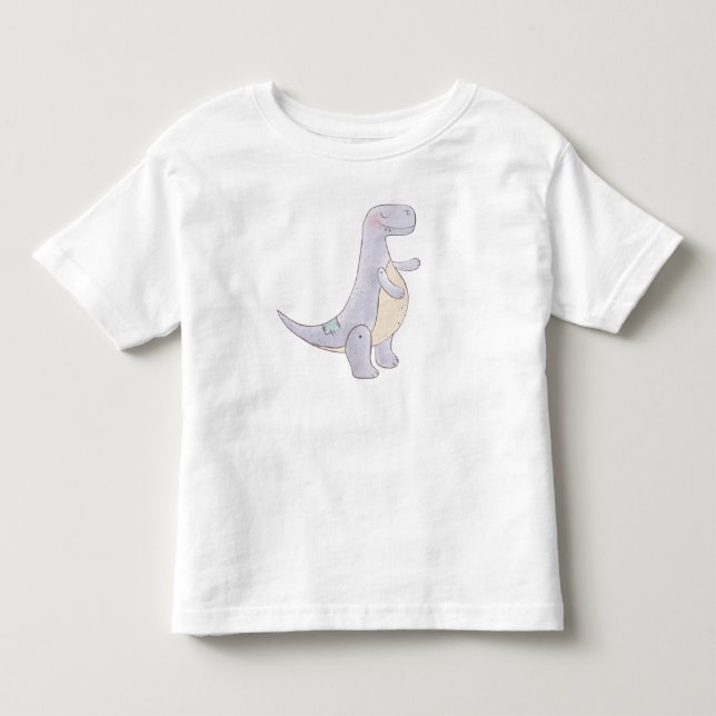 Cute Gray Tyrannosaurus Rex Dinosaur Toy Toddler T-shirt (Front)