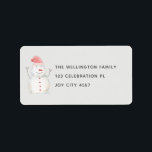 Cute Gray Watercolor Christmas Snowman Address Label<br><div class="desc">Cute Gray envelope return address label with a Watercolor Christmas Snowman and your address and family name.</div>