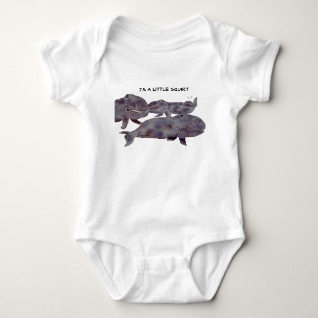 Cute Gray Whales Infant Apparel Baby Bodysuit (Front)