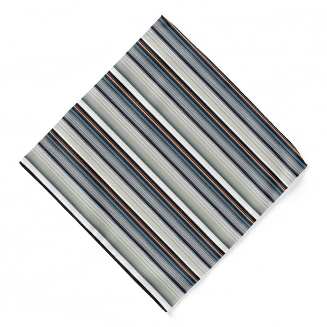 Cute gray white stripes bandana (Front)