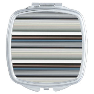 Cute gray white stripes compact mirror