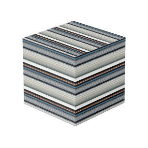Cute gray white stripes cube