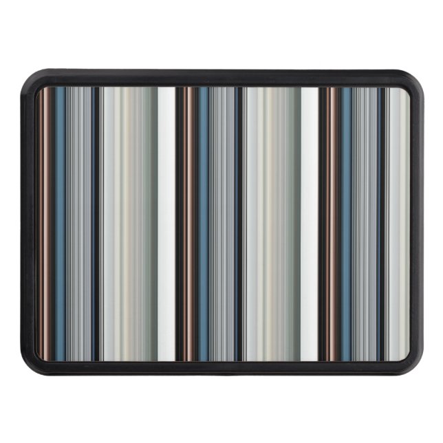 Cute gray white stripes hitch cover (Front)