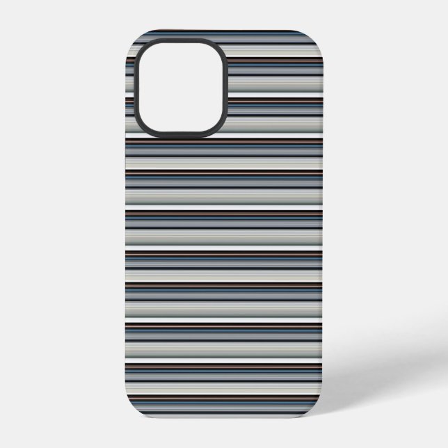 Cute gray white stripes iphone case (Back)