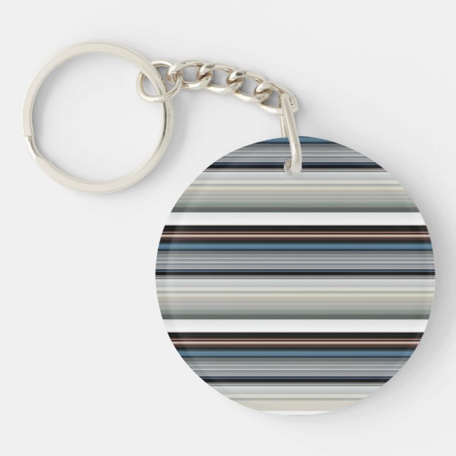 Cute gray white stripes keychain (Front)