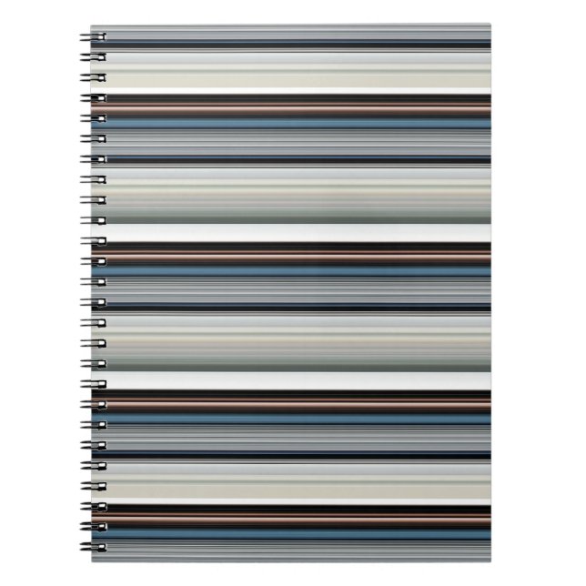 Cute gray white stripes notebook (Front)