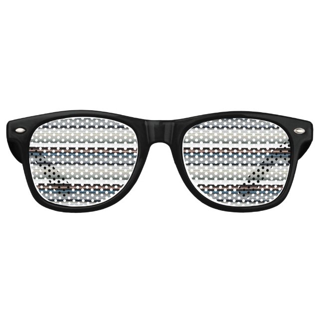 Cute gray white stripes retro sunglasses (Front)
