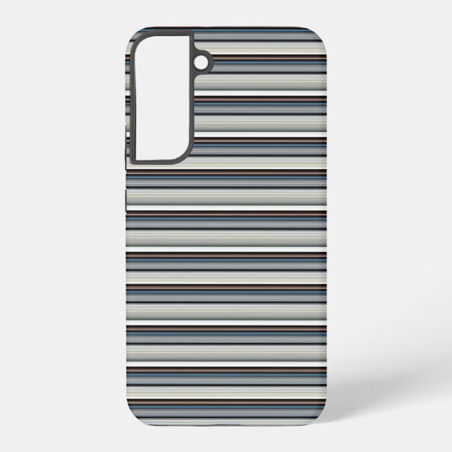 Cute gray white stripes samsung galaxy case (Back)