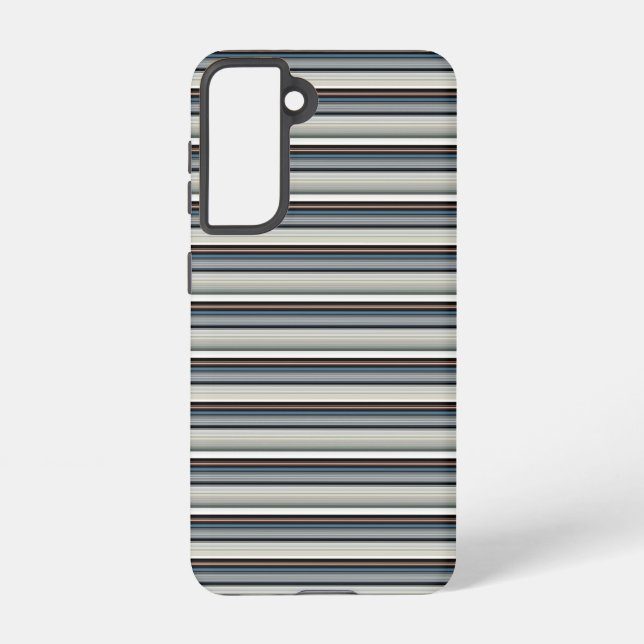Cute gray white stripes samsung galaxy case (Back)